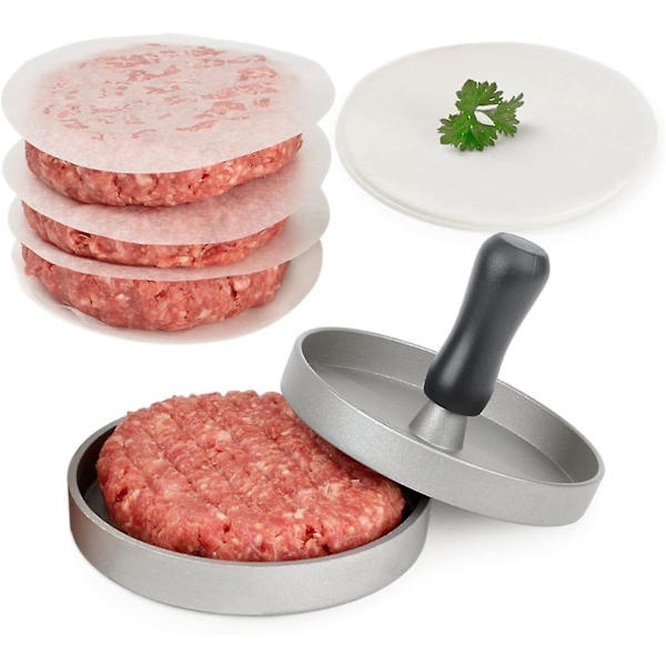Aluminium hamburgerpress med non-stick-beläggning, idealisk för grillning
