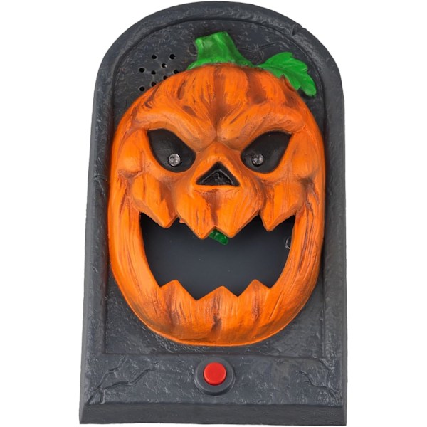 Halloween-dørklokkerdekorasjoner, hjemsøkt hus gresskar dørklokke dørklokke, skumle Halloween-dekorasjoner med skumle lyder for barn hjemsøkt hus De