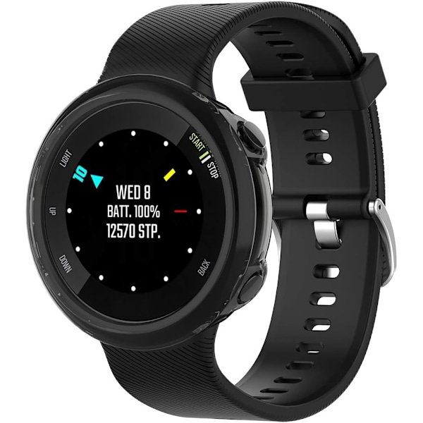 Kompatibel med Garmin Forerunner 45 TPU Beskyttelsesdeksel, Mykt TPU Beskyttelsesdeksel Skall for Garmin Forerunner 45 Smartklokke (TPU Svart) T