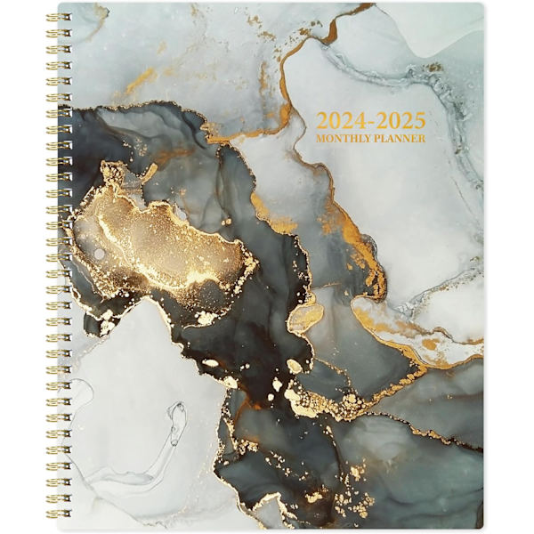 2024-2025 Månedlig Planlægger - 2-årig Månedskalender (Sort)
