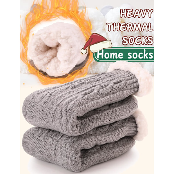 Kvinderne Tøffel Fuzzy Sokker Fluffy Hyggelig Hytte Varm Vinter Blød Tyk Komfortabel Fleece