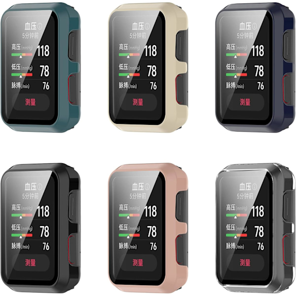 Hardt PC-deksel med skjermbeskytter i herdet glass, kompatibelt med Huawei Watch D, komplett beskyttelsesdeksel kompatibelt med Huawei Watch D