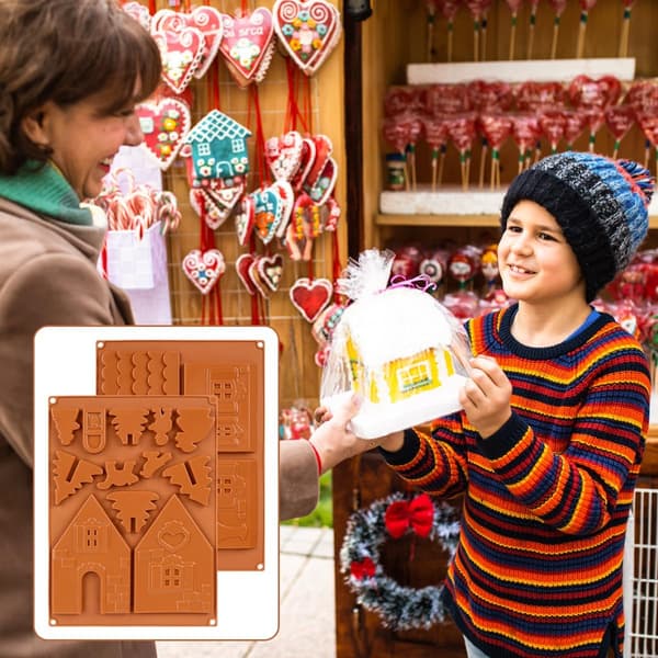Silikonform Jul 2 Delar Silikonform Hus Chokladform Jul, 3D Silikonform Pepparkakshus Julhus Silikonformar