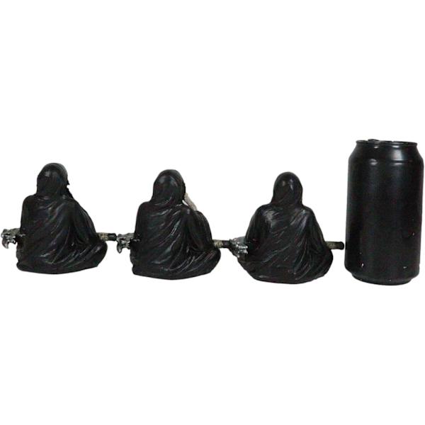 Ebros Gave Gotisk Alkymi Nekromanti Magi Se Høre Tale Intet Ondt Siddende Grim Reaper Skelet Figurer Sæt af 3     Dekor Benhus Kirkegård