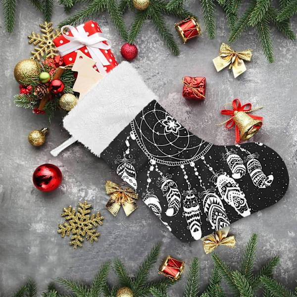 Julklapp, Personliga Julklappsstrumpor 2-pack Indiska Drömfångare Fjädrar Boho 18 tum Julstrumpor Hängande Ornament Kamin för