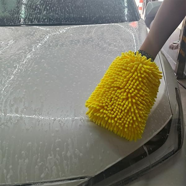 Mikrofiber biltvättshandske repfri återanvändbar biltvätt