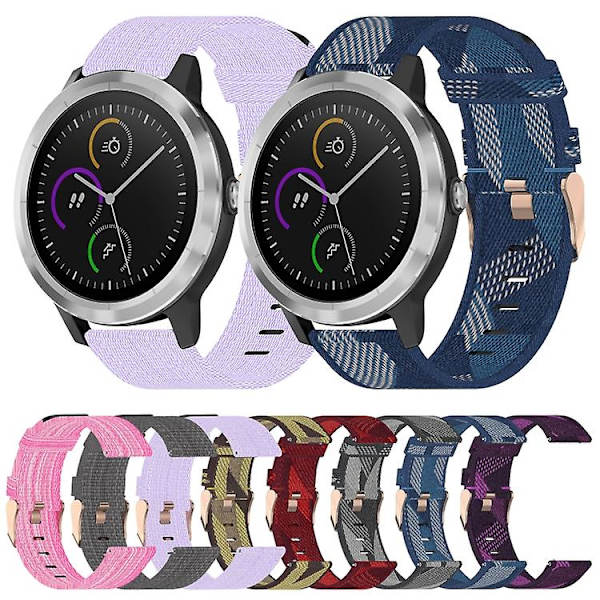 Til Garmin Vivomove Hr Sport 20mm Nylon Flettet Rem TFR Pink