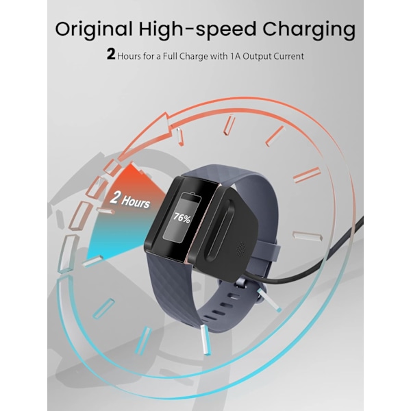 Fitbit Charge 4-oplader - USB-opladerkabel til udskiftning