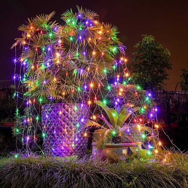 12ft x 5ft 360 LED julelysnet, 8 tilstande busknetlys, der kan forbindes, timer, vandtæt til juletræer, buske, have, udendørs