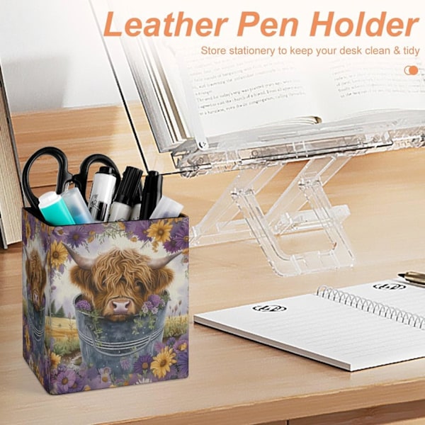 Highlnd Cow Florl ncil Holder,n Holder Cup,ncil Cup Holder,Mkeup Brush Holder,Desk Office n Orgnizer style style