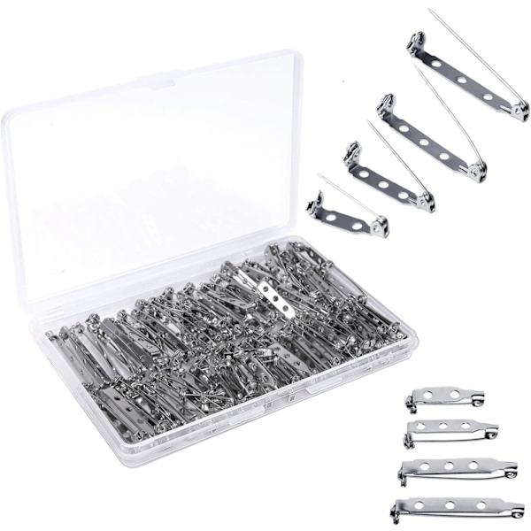 100 st Silver Bar Pins - Back Spänne Brosch Säker Pin Backs