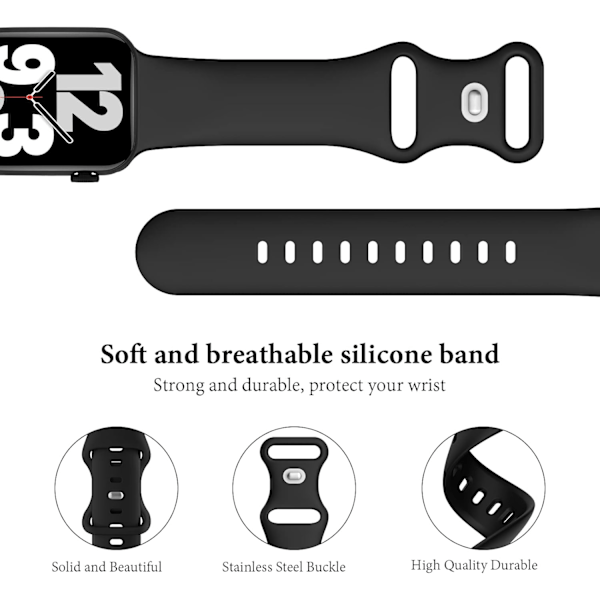 6-pak silikonbånd som er kompatible med Apple Watch -band 38 mm 40 mm 41 mm