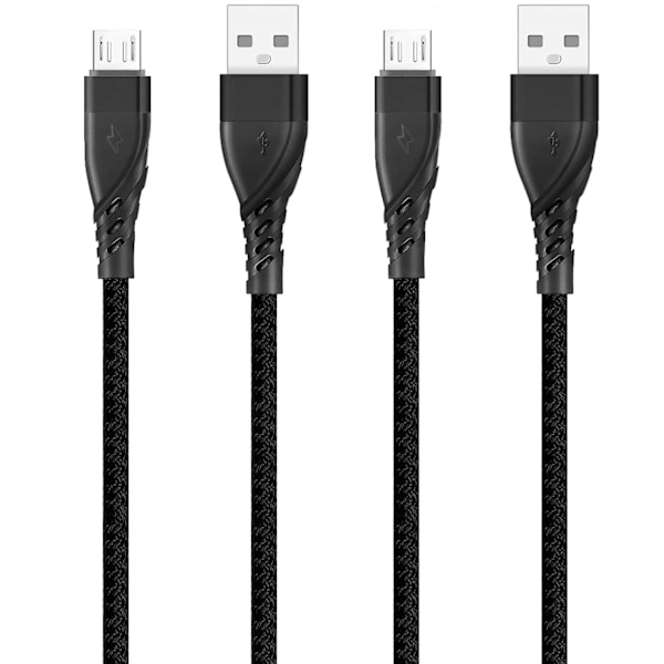 Android-opladerkabel [2-pak/3,3ft]. Micro USB-kabler Hurtigoplader