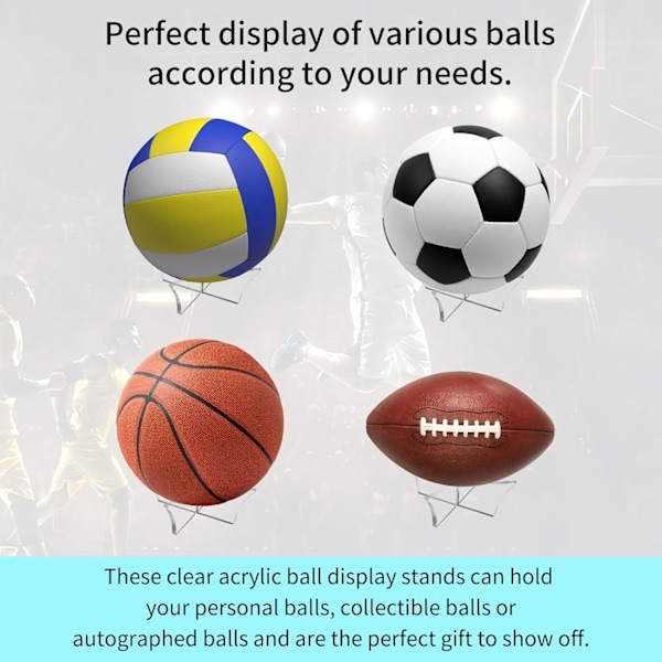 3 ST Akryl Ball Stativ Holder - Display Stativ for Sportsballer