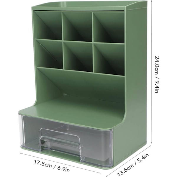 n ncil Orgnizer for Desk, n Holder Mkeup Mrker Orgnizer wi Drwer Plstic Big Cpcity ncil Orgnizer for Office hool Home Transparent Green