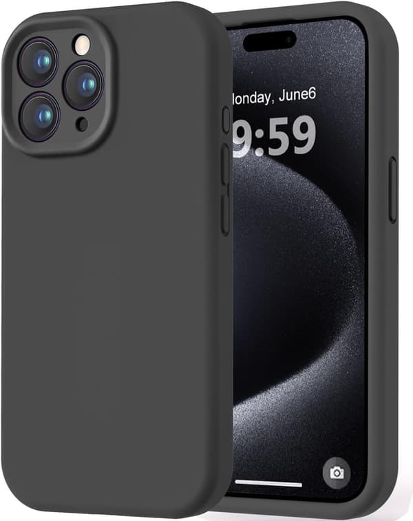 Premium silikone iPhone 15 Pro Max cover med mikrofiberfor, stødsikkert -