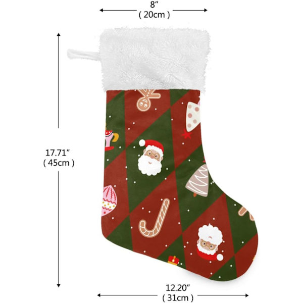 Julklapp, personliga julklappsstrumpor 2-pack Buffelrutig Pepparkaka Jul 45,7 cm Julstrumpor Hängande Ornament Eldstad