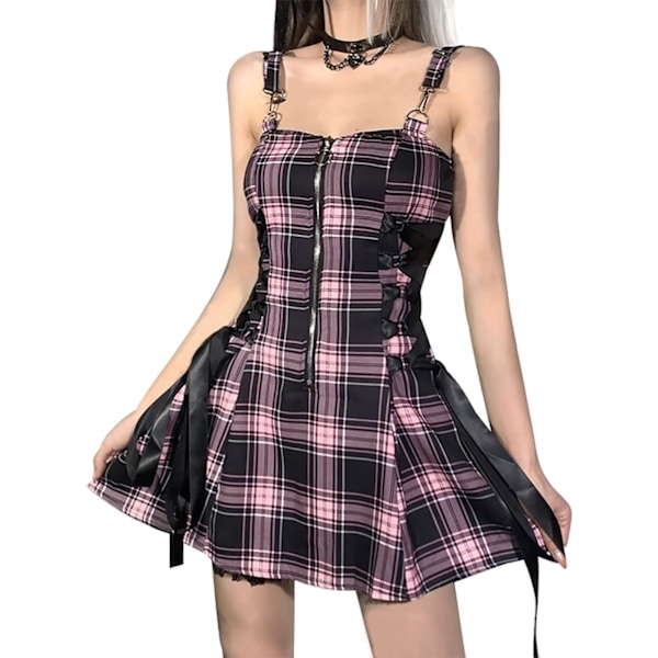 Goth Miniklänning Elegant Gotisk Svart Chiffon Mesh