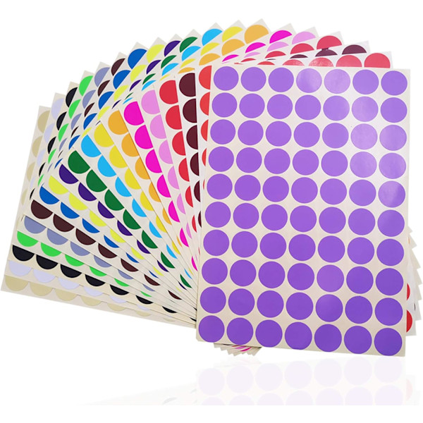 2800 stk 3/4\" runde kodningscirkler, 20 farver neonfarve