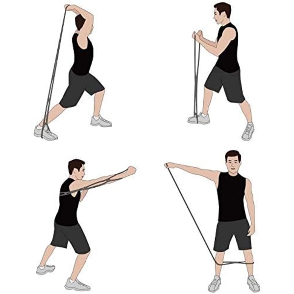7 ringar stretchövningsband, bärbar silikon elastisk flex yoga stretchband fysisk terapi rehab bälte, hemträning blå