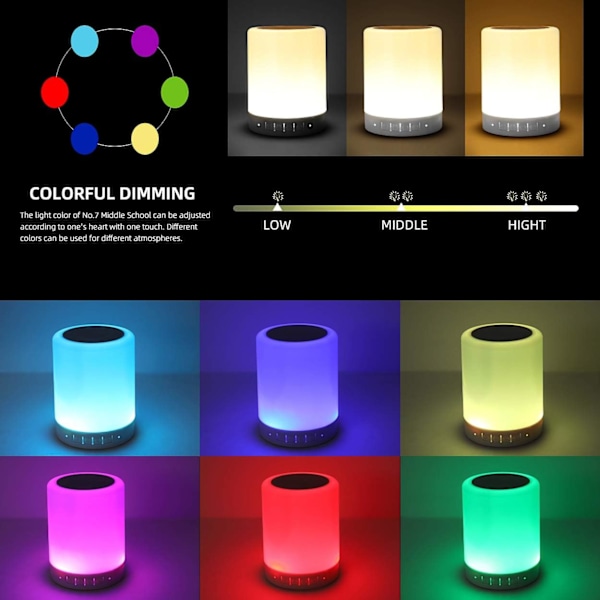 Nattljus Bluetooth-högtalare, bärbar trådlös Bluetooth