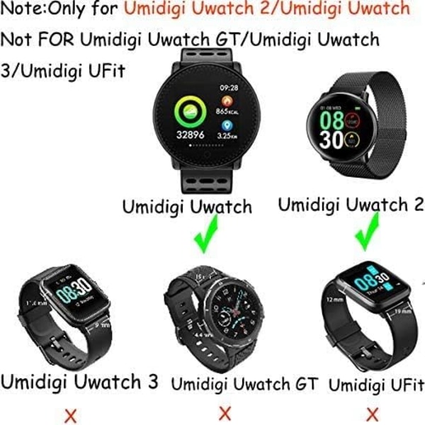 Remme, der er kompatible med UMIDIGI Uwatch 2S/Uwatch 3S Smart Watch til mænd