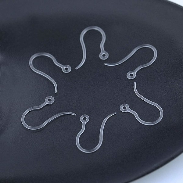 Ørekrog 60 stk. 0,65 mm klar plast DIY smykkefremstilling