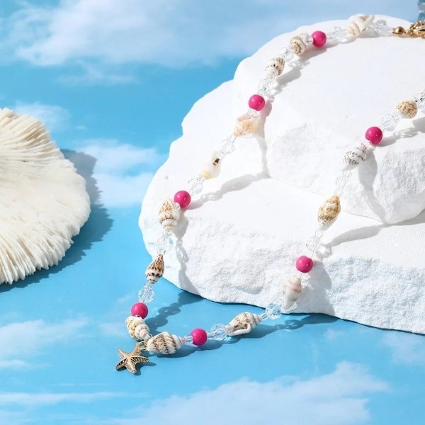 Ny 2025 Fashion Perle Skal Stjernefisk Ankelkæde til Kvinder Sommer Strand Charms Fodkæde Boheme Ankelkæder Smykker Ferie Gaver Mode Som
