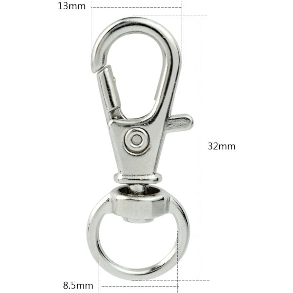 50 stk Swivel Clasps Lanyard Snap Hook