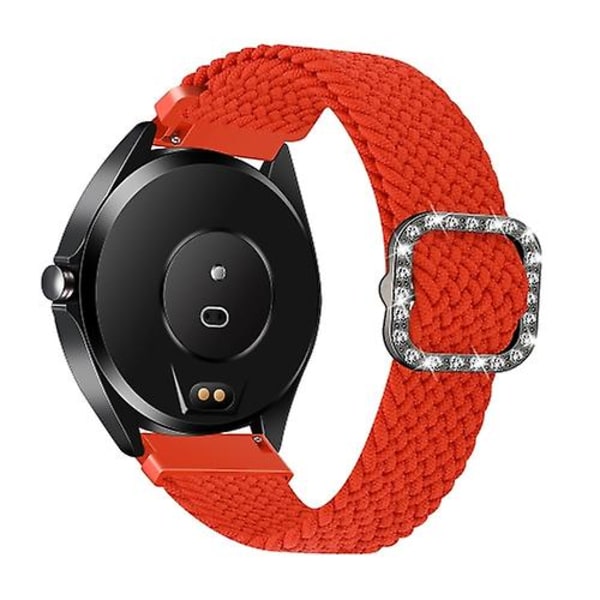 Til Garmin Venu/vivoactive 3 20mm Universal Justerbar Flettet Elastisk Diamantspænde Urrem JXP Orange Red