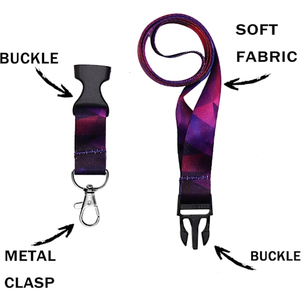 Nyckelband för nycklar Nyckelring Lanyard Premium Mjuk Silkesbred
