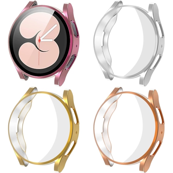 4 stk. skjermbeskytter for Galaxy Watch 4 deksel 40 mm 44 mm menn/kvinner, myk full anti-ripe belagt TPU støtfangerfilm + beskyttelsesdeksel for Galaxy Watch 5