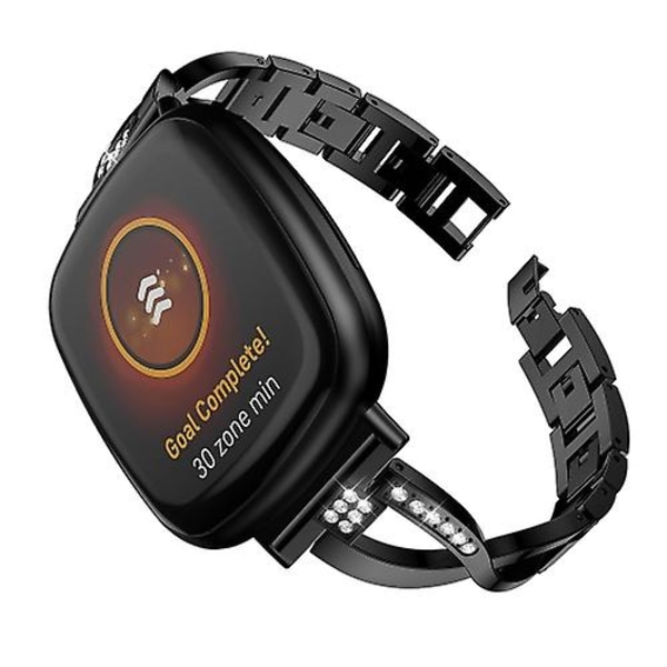 Universell diamantmetallklockarmband för Fitbit Versa 4 / Sense 2 UZE Black