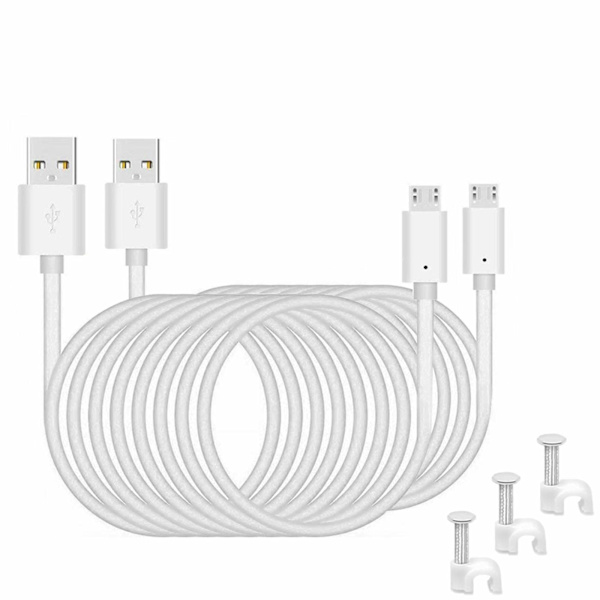 2-pack 25ft Micro USB-strömkabel, Micro USB till USB-laddningskabel
