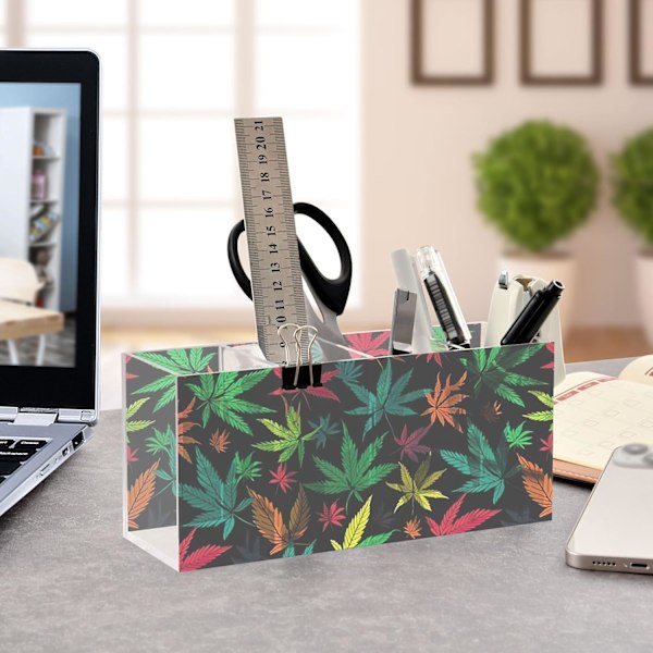 Mrijun Leves Färgglad Akryl Pennhållare Kopp för Skrivbord Makeup Borste Förvaring Organizer med 4 Fack Multifunktionell Kontor Flerfärgad
