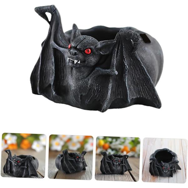 Sömlös grön Halloween roliga spöken på svart cigaretter rökare glas askfat, bärbar cigarr askfat hållare rund väska för hem sovrum kontor