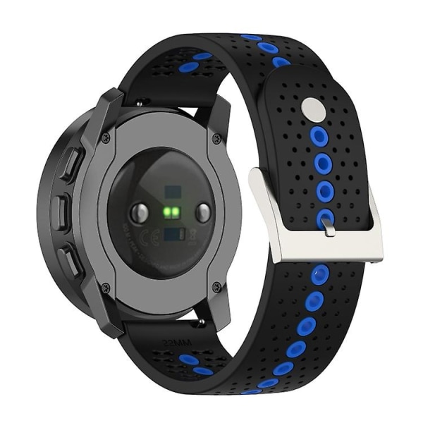 För Suunto 9 Peak Universal Färgglatt Hål Silikon Armband LCG Black Blue