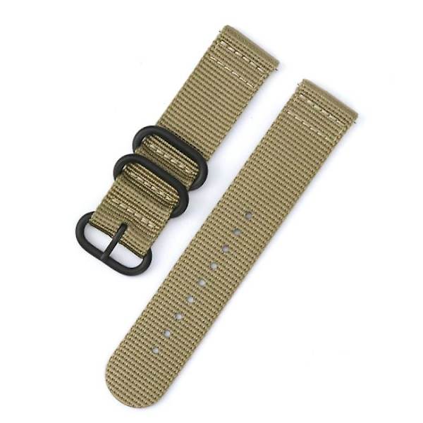 Til Suunto 7 Tre-rings Stålspænde Nylon Urrem KCU Khaki