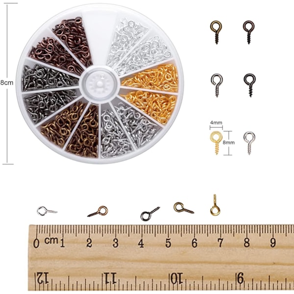 Små Skrueskruer - 600 stk. Tiny Metal Skrueskruer til Smykkefremstilling