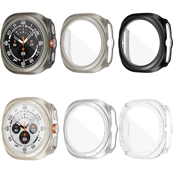 [6-pakning] Skjermbeskytter for Galaxy Ultra Watch 47mm, Hard PC-deksel med herdet glassfilm, beskyttende frontdeksel for Galaxy Ultra Watch