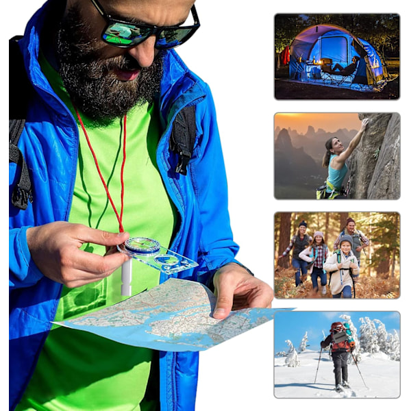 Explorer Kompass med Snöre - Professionellt Orienteringsverktyg för Vandring, Bergsklättring & Kartnavigering
