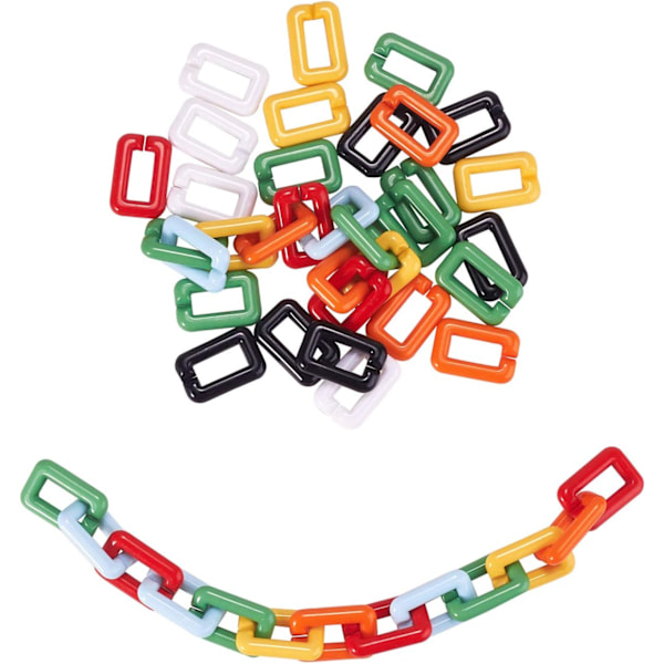 200 stk. Rainbow Color Akryl Lænker Hurtige C-Clips Kroge Lænke