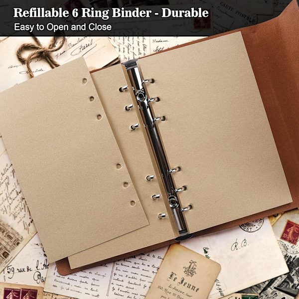 Vintage Påfyllningsbar Journal - Premium Läder Traveler Notebook