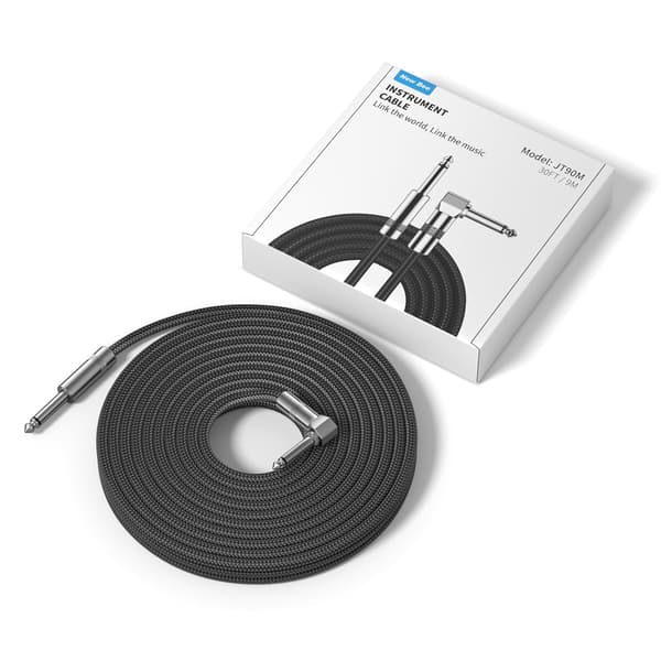 Gitarrkabel 32.8FT Elektrisk Instrumentkabel Basförstärkarkabel 1/4 Rätt till Rak för Elgitarr, Basgitarr, Elektrisk Mandolin, Proffs