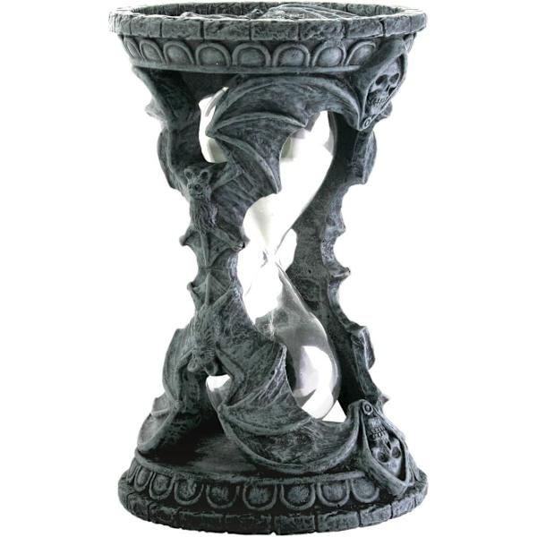 Gotisk kranium flagermus sandtimer dekoration figur samleobjekt