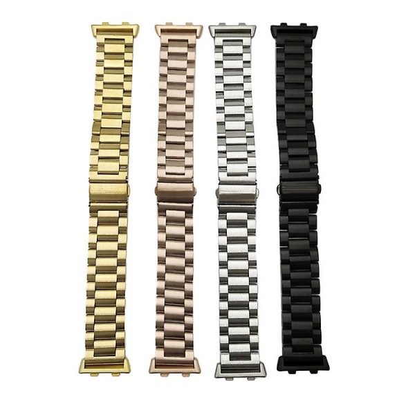 Til Oppo Watch 46mm Tre-perler Stålarmbånd TDW Gold