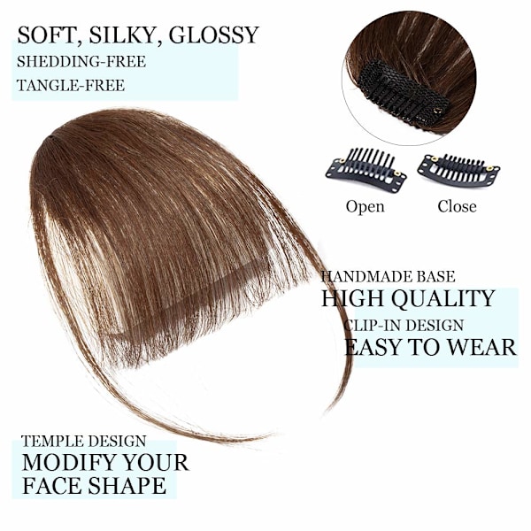Clip In Bangs Människohår Extensions Real Clip On Front Fringe