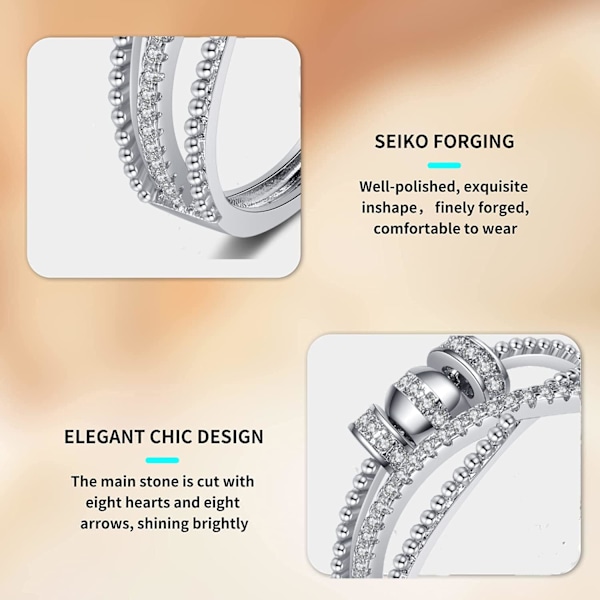 925 Sterling Silver Ångest Ring - Justerbar Spinner Band Ring (till min dotter)