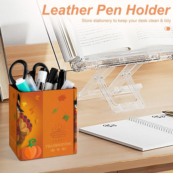 Blyantholder til skrivebord, nksgiving Crtoon Tyrkiet n Holder Storge Desktop n Orgnizer Desk ncil Orgnizer Mkeup Brush Holder til kontor Thanksgiving