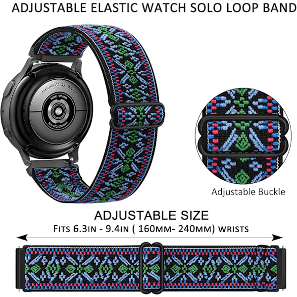 Elastiske remme til Galaxy Watch Active 2 40mm 44mm / Galaxy